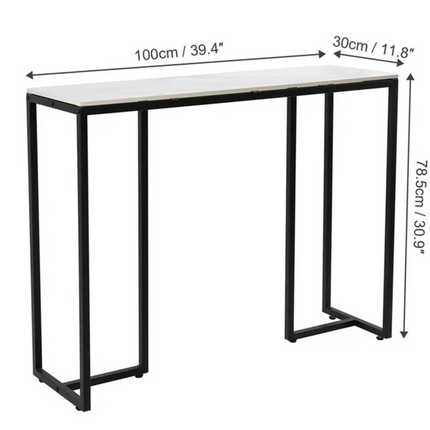 Interior Ave - Stone Marble Console - Marble & Black.