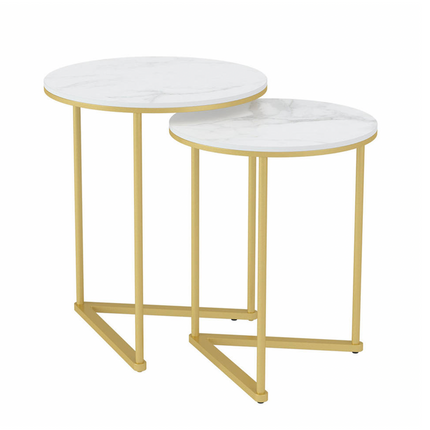 Interior Ave - Nala Gold Nested Side Table Set.