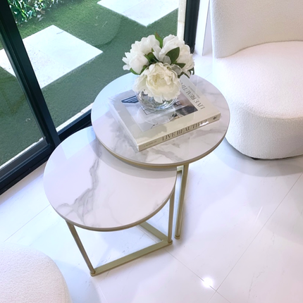Interior Ave - Nala Gold Nested Side Table Set.