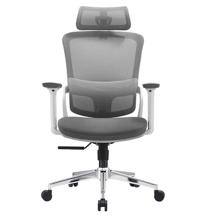Elena High Back Fabric Seat Ergonomic Office Chair In Grey.