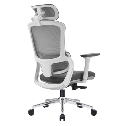 Elena High Back Fabric Seat Ergonomic Office Chair In Grey.