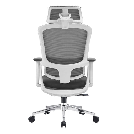 Elena High Back Fabric Seat Ergonomic Office Chair In Grey.