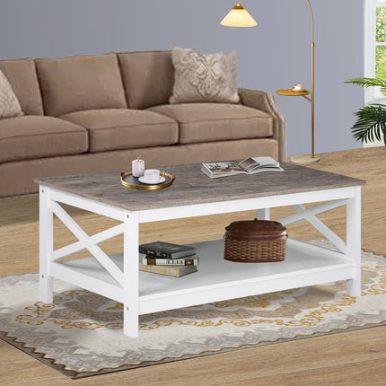 Coastal Coffee Table in White and Grey.
