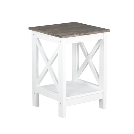Coastal Side Table in White and Grey.
