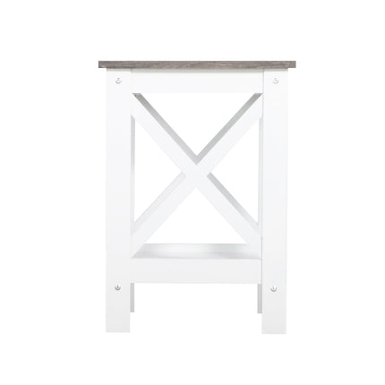Coastal Side Table in White and Grey.