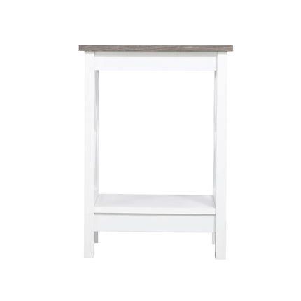 Coastal Side Table in White and Grey.