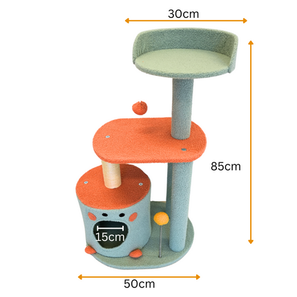 Petwiz 85cm Vivid Cat Tree Scratching Post Pole.