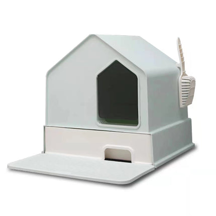 Petwiz Enclosed Cat Litter Box House – Green.