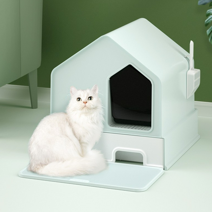 Petwiz Enclosed Cat Litter Box House – Green.