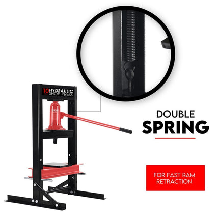 10 Ton Hydraulic Shop Press Workshop Jack Bending Stand H-Frame Tool Stand.