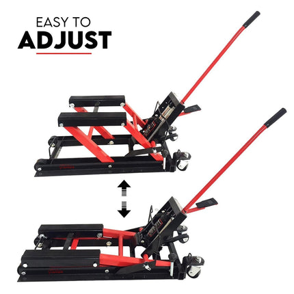 Low Profile Motorcycle ATV 680kg Motorbike Hydraulic Jack Stand Tie Down.