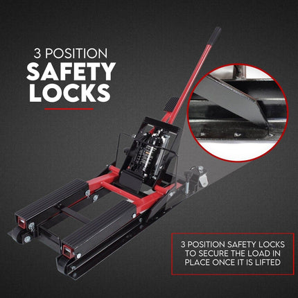 Motorcycle 680kg Bike Lift Stand Jack Hoist Atv Hydraulic Super Low Profile.