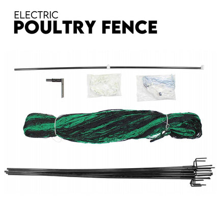Electric Chicken Netting 60m x 115cm Green Double Prong Poultry Mesh Fence.
