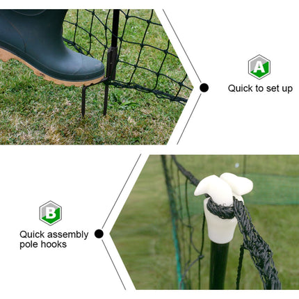 Electric Chicken Netting 60m x 115cm Green Double Prong Poultry Mesh Fence.