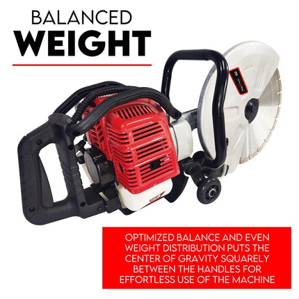 Petrol Demolition Saw 75CC Concrete Cut Off Wet Demo Road Cutter Brick 350MM.