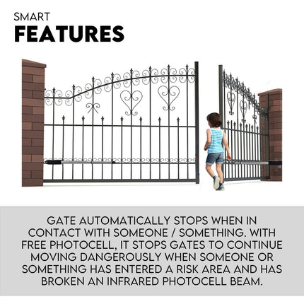 Full Solar Automatic 40W Double Swing Gate Opener Remote Keypad Control.