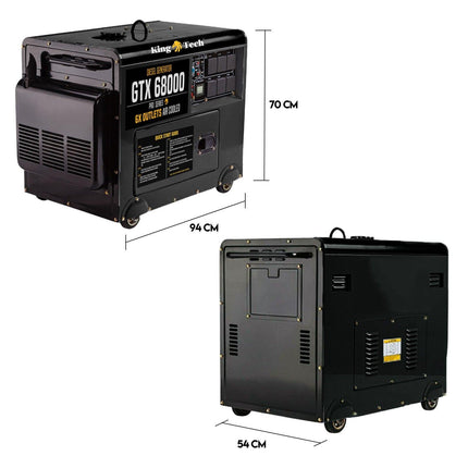 Diesel Generator Single Phase 8.4kw Rated Diesel 6kw 13hp Portable 6 outlets.