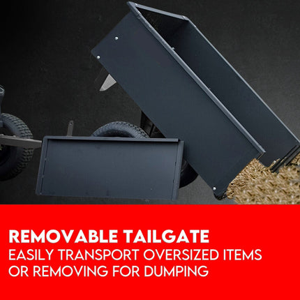 270kg Steel Dump Cart for Ride on Mower ATV Metal Garden Trailer.