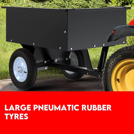 270kg Steel Dump Cart for Ride on Mower ATV Metal Garden Trailer.