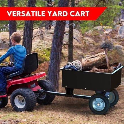 270kg Steel Dump Cart for Ride on Mower ATV Metal Garden Trailer.