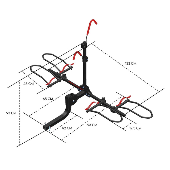2 Bike Rack for Car SUV Rear Bicycle Holder Carrier Hitch Mount Platform Holder.