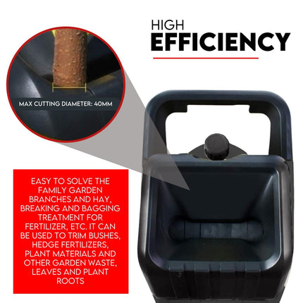2500W Electric Garden Mulcher Shredder Portable Wood Chipper on Wheels w/ bag.