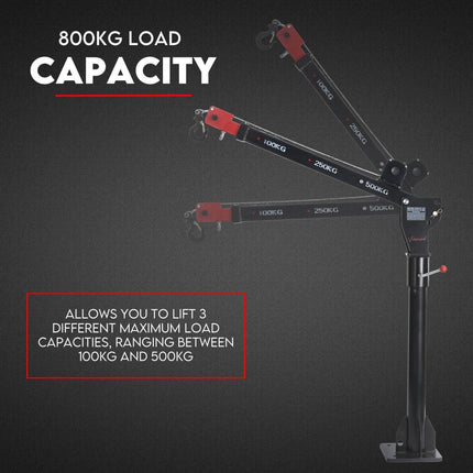800kg Electric Hoist Winch Crane 12V Swivel Car Truck UTE Lift 360° Pick up.