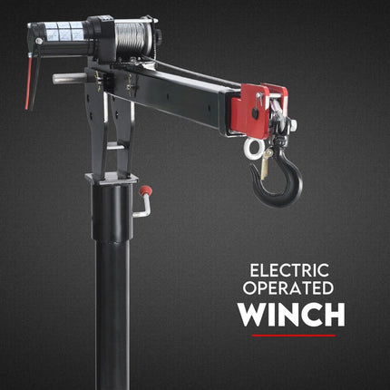 800kg Electric Hoist Winch Crane 12V Swivel Car Truck UTE Lift 360° Pick up.