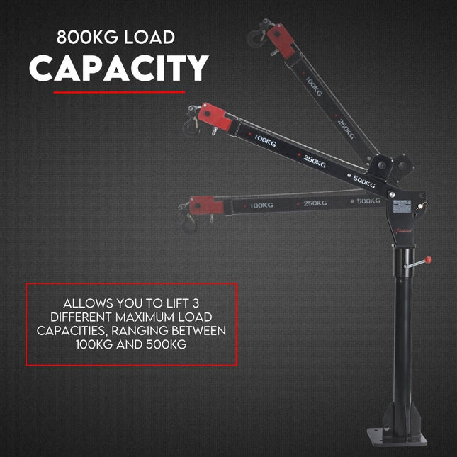 800kg Electric Hoist Winch Crane 12V Swivel Car Truck UTE Lift 360° Pick Up.