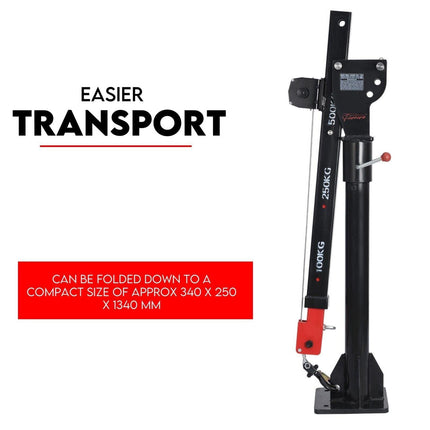 800kg Electric Hoist Winch Crane 12V Swivel Car Truck UTE Lift 360° Pick Up.