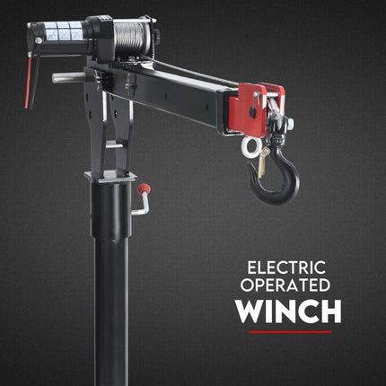 800kg Electric Hoist Winch Crane 12V Swivel Car Truck UTE Lift 360° Pick Up.