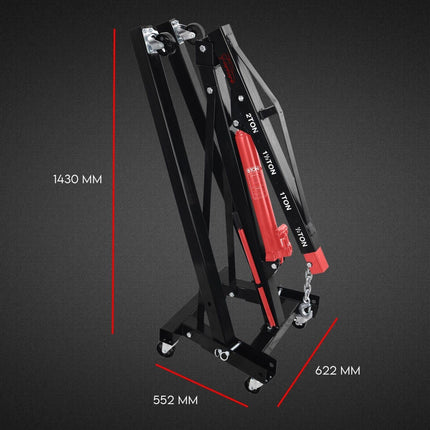 2 Ton Hydraulic Engine Crane Folding Hoist Stand Mobile Garage Workshop.