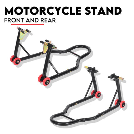 Front and Rear Motorcycle Stand Motorbike Lift Heavy Duty Paddock Carrier Bike Hoist.