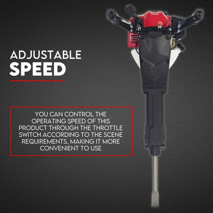 2 Stroke Petrol Demolition Jackhammer Concrete Tile Breaker 52cc Jack Hammer.