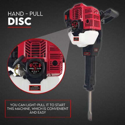 2 Stroke Petrol Demolition Jackhammer Concrete Tile Breaker 52cc Jack Hammer.
