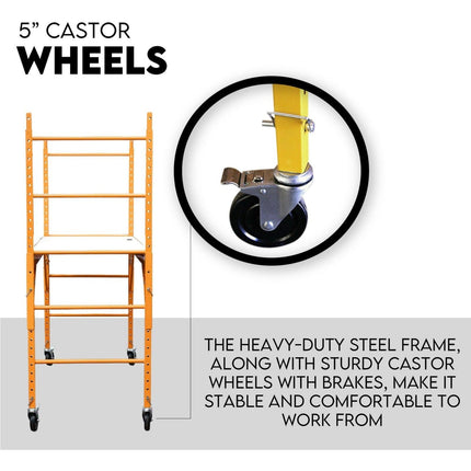 450kg Mobile Scaffold Ladder Scaffolding Platform Portable Ladder Work Safety.