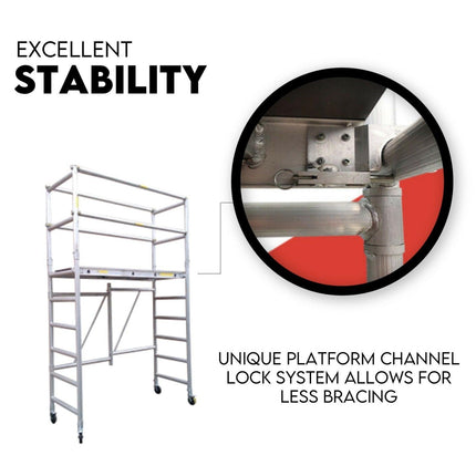 3M Mobile Scaffold Aluminium 225KG Capacity Portable Safety Platform.