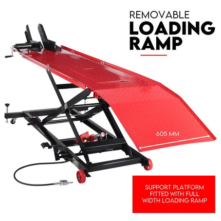 Motorcycle Lift 500kg Table Hydraulic Bike Jack Mechanic Stand Hoist Lifter.