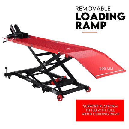 Motorcycle Lift Table Hydraulic 500kg Bike Jack Mechanic Stand Hoist Lifter.