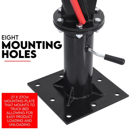 900kg Swivel Hydraulic Crane Hoist Jack UTE Trailer Truck Winch Pick up Lift.