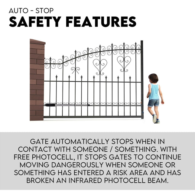 40W Full Solar Powered Automatic Remote Single Swing Gate Opener Battery.
