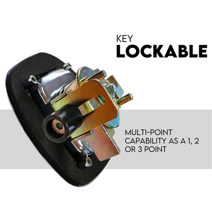 Whale Tail T Handle Lock Latch Compression Lock Trailer Toolbox Black Chrome.