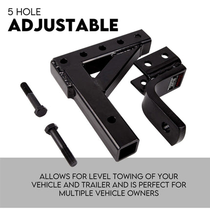 Towbar Adjustable Drop Tow Bar Ball Mount Tongue Hitch Trailer Car 3500KG 50mm.