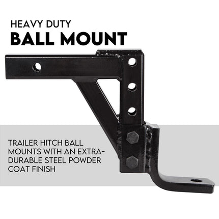 Towbar Adjustable Drop Tow Bar Ball Mount Tongue Hitch Trailer Car 3500KG 50mm.