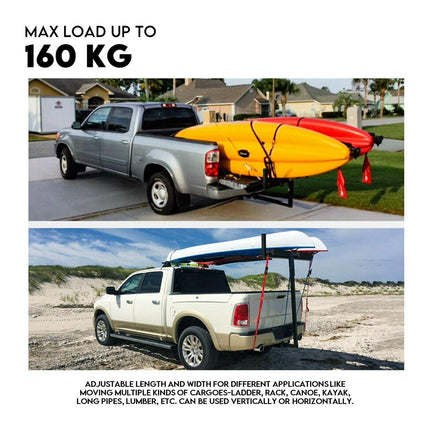 Tow Ladder 2" Tow Bar Hitch Mount Ladder Roof Rack Bar Extension Timber Kayak.