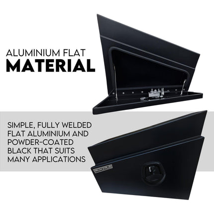600mm Pair of Under Tray Tool Box Aluminium Undertray Underbody Toolbox Black.