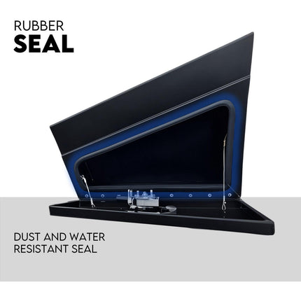 600mm Pair of Under Tray Tool Box Aluminium Undertray Underbody Toolbox Black.
