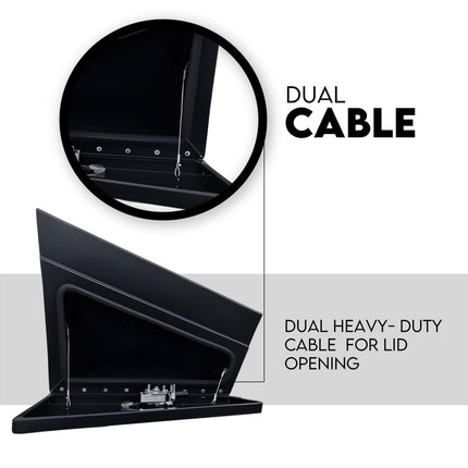 600mm Pair of Under Tray Tool Box Aluminium Undertray Underbody Toolbox Black.