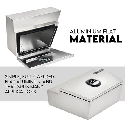 600mm Pair of Under Tray Undertray Tool Box Aluminium Alloy Underbody Toolbox.