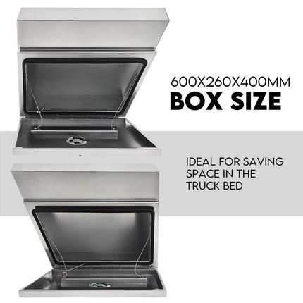 600mm Pair of Under Tray Undertray Tool Box Aluminium Alloy Underbody Toolbox.